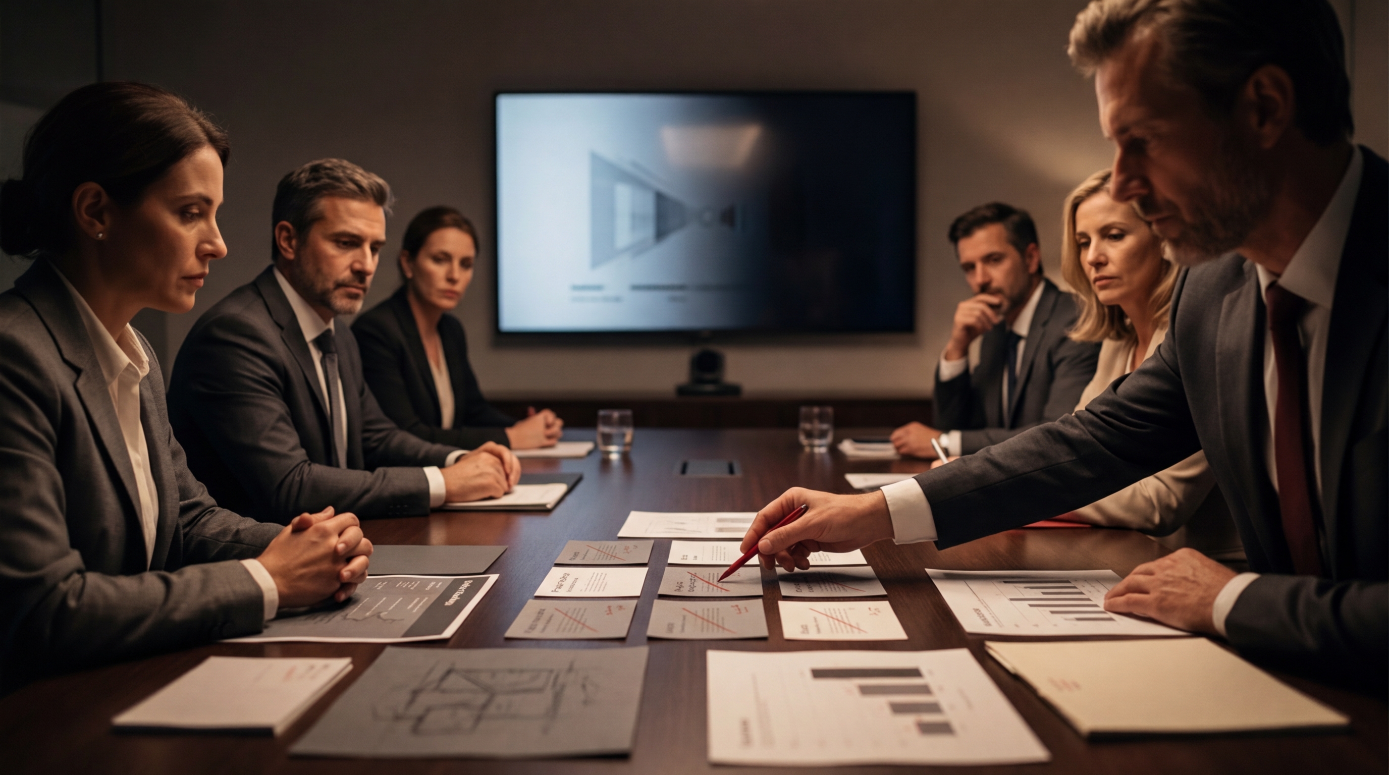 Equipo ejecutivo decide qué iniciativas de IA deben continuar y cuáles deben cerrarse durante una revisión estratégica de portafolio.